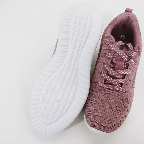 Sneakers Shoes Womens Purple Knit‎ Low Top Lace Up Wedge 6.5 EUR 36.5 New - Picture 5 of 9